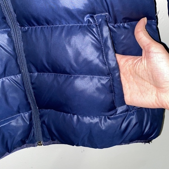 Adidas Down Puffer Jacket Hooded Navy Blue And Pink - Picture 3 of 8